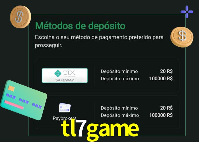 O cassino tl7game oferece uma grande variedade de métodos de pagamento
